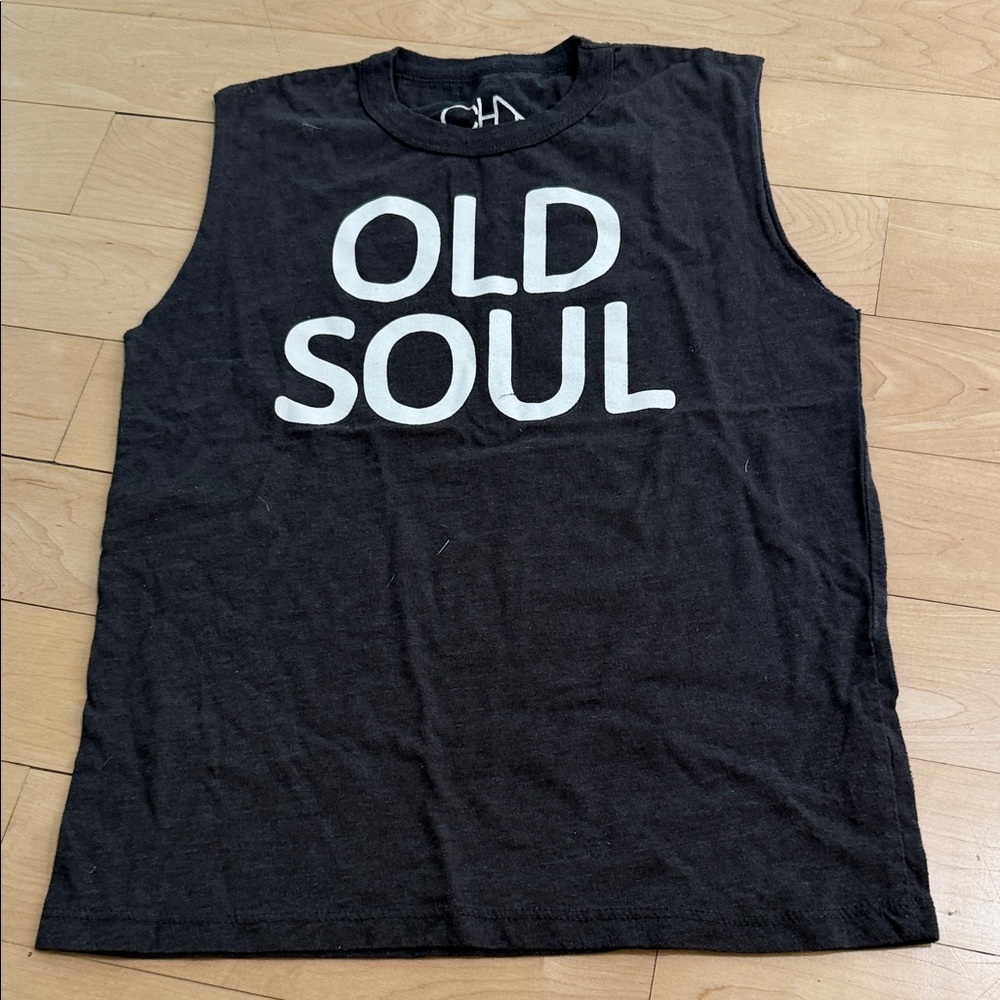 Chaser Black Tank Top with White "OLD SOUL" Graphic